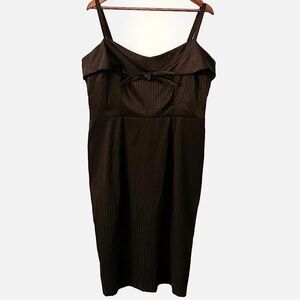 Lucky Thirteen Black Satin Pin Up Pencil Dress Size XL